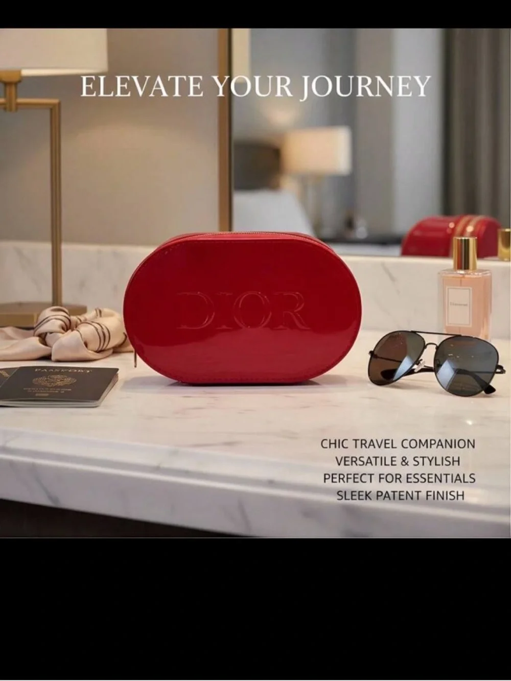 Dior Red Patent Oval Cosmetic Casem VIP GWP